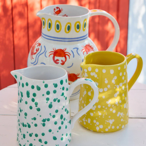 Daffodil Yellow Polka Dot Rafaela Handled Pitcher