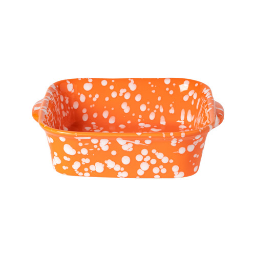 Tangerine Polka Dot Rafaela Square Baker 