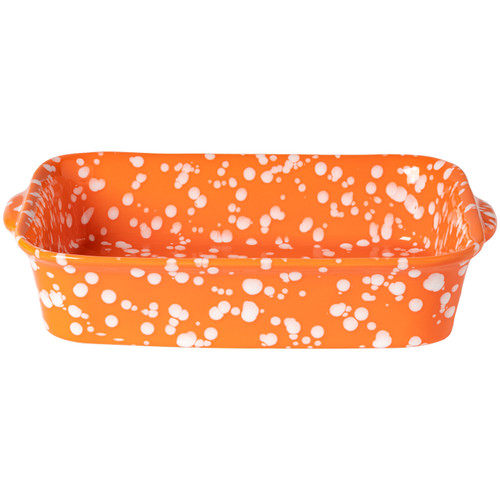 Tangerine Polka Dot Rafaela Rectangle Baker