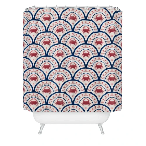 Dungeness Crab Scalloped Pattern Shower Curtain