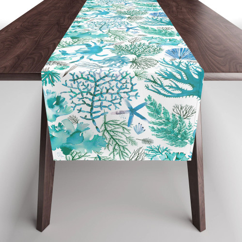 Sea Oceans Coral Reef 90 Inch Table Runner