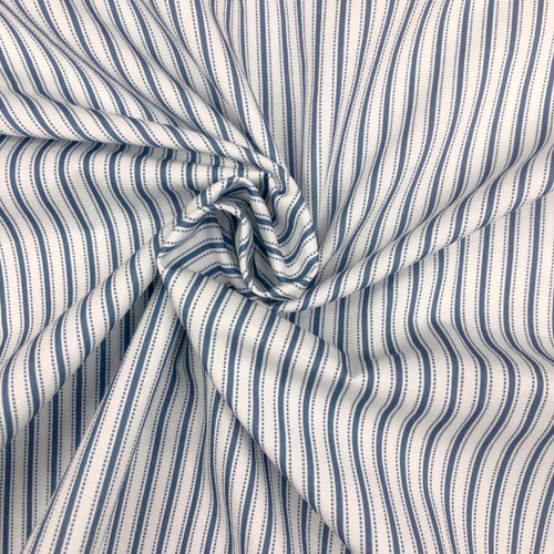 Jackson Stripe Navy Blue 3-Piece Designer Duvet Set fabric close up