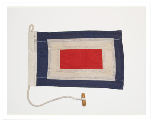 Whiskey Signal Flag Shadowbox Art white frame