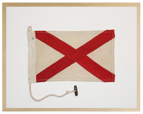 Victor Signal Flag Shadowbox Art natural frame