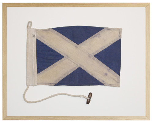Mike Signal Flag Shadowbox Art natural frame