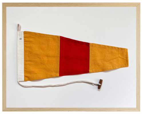 Numeral 0 Signal Flag Shadowbox Art natural frame