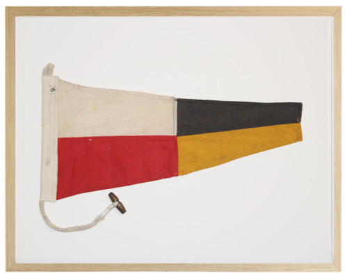 Numeral 9 Signal Flag Shadowbox Art natural frame