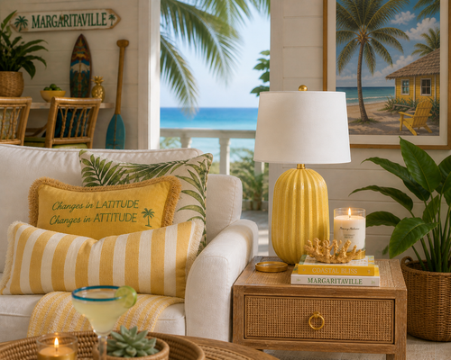 Laguna Sun Yellow Coastal Table Lamp room image idea