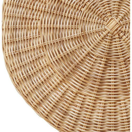 Bonnie Natural Rattan Scalloped Side Table close up top