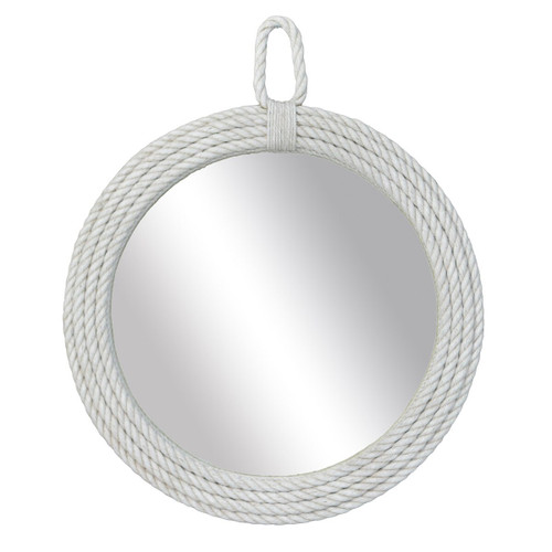 Cape House White Roped Round Mirror