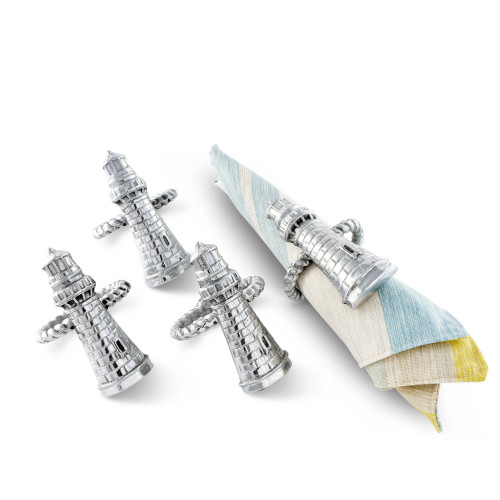 Lighthouse Napkin Rings-Set of 4 with napkin