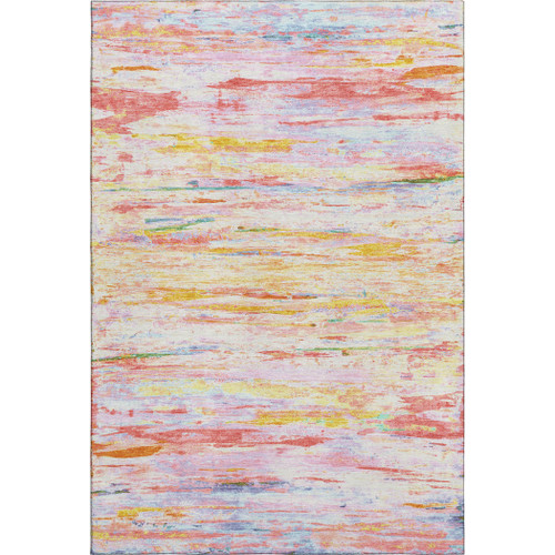 Coral Sunset Design Plush Area Rug