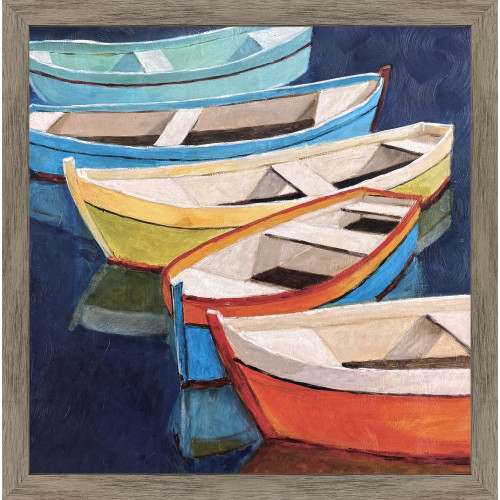 Serene Painted Rowboats Framed Nautical Art 