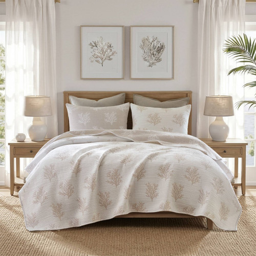 Sanibel Sands King 3-Piece Jacquard Quilted Set 1