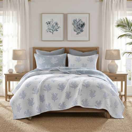 Sanibel Shores 3-Piece Jacquard Quilted Set