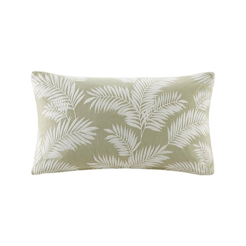 Eloise Green Palm Embroidered Lumbar Pillow Cover main image