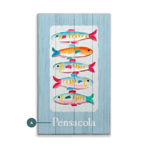 Five Little Fishes Custom Beach Sign