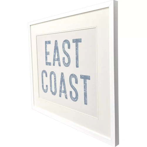 East Coast Framed Beach Sign angle view