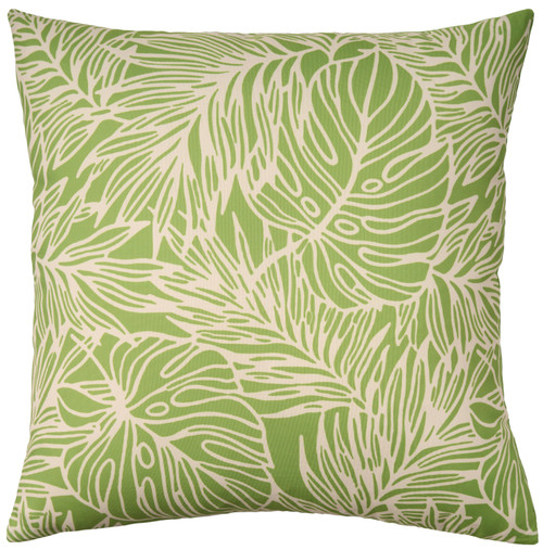 Lime Green Resort Palm Leaves 18 x 18 Outdoor Pillow