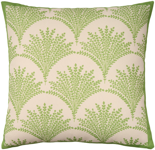 Lime Green Dune Grass Foliage Motif 18 x 18 Outdoor Pillow