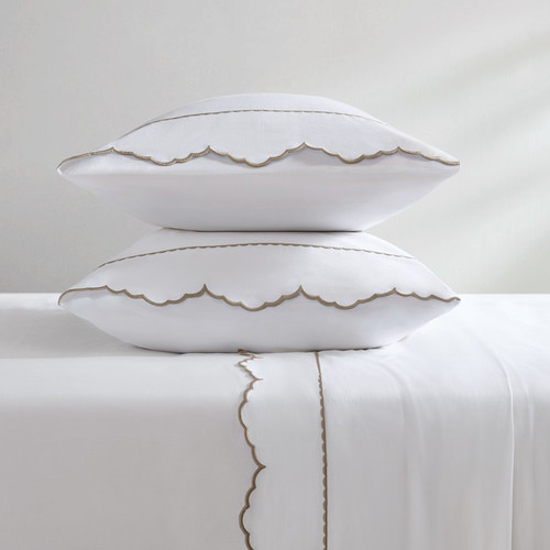 Siesta Driftwood Scalloped King Size Sheet Set