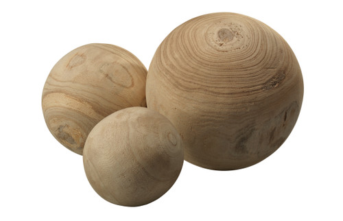 Malibu Natural Wood Decorative Spheres 