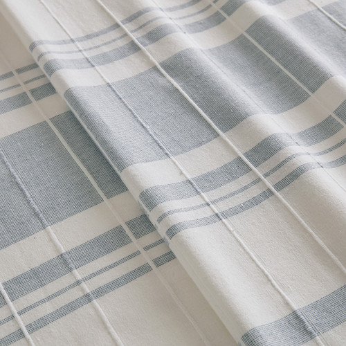 Sea Blue Mist Cotton Shower Curtain close up 1