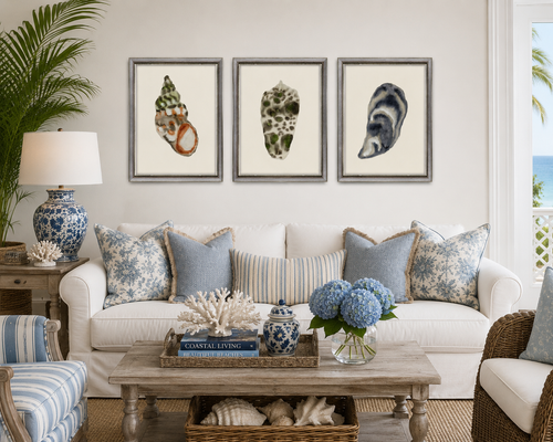 Coastal Shell Studies II Framed Art Set room idea