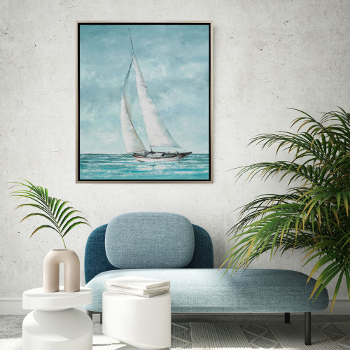 Sailing Away Across a Turquoise Sea Canvas Art room idea