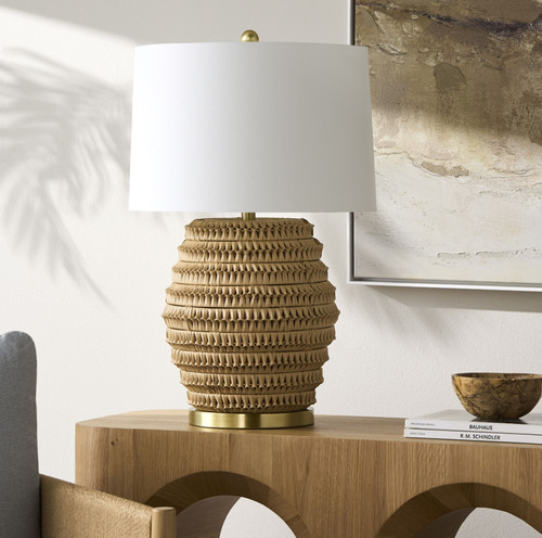 Island Escape Woven Rattan Table Lamp room idea