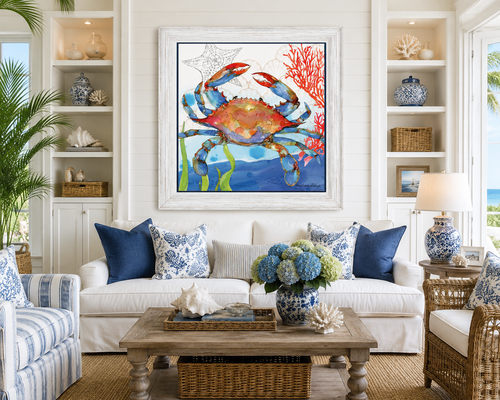 Bright Oceana Crab 1 Framed Art room image