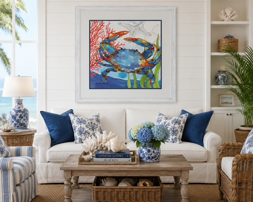 Bright Oceana Crab II Framed Art room idea 1
