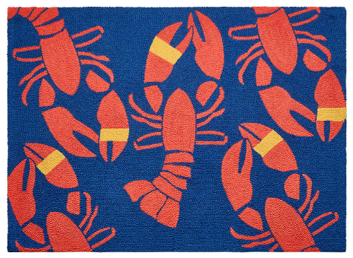 Maine Lobsters Wool Wool Accent Rug