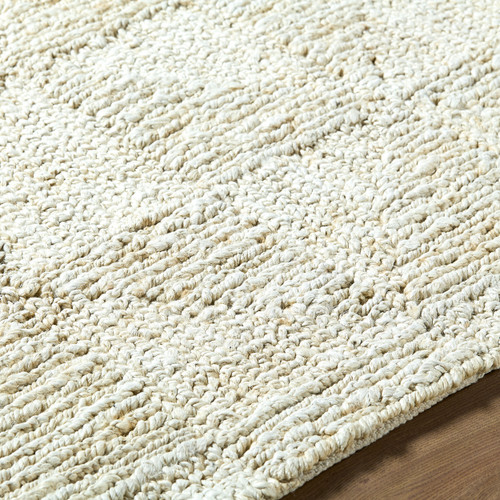 Westcliff Ivory Textured Jute Woven Rug close up edge
