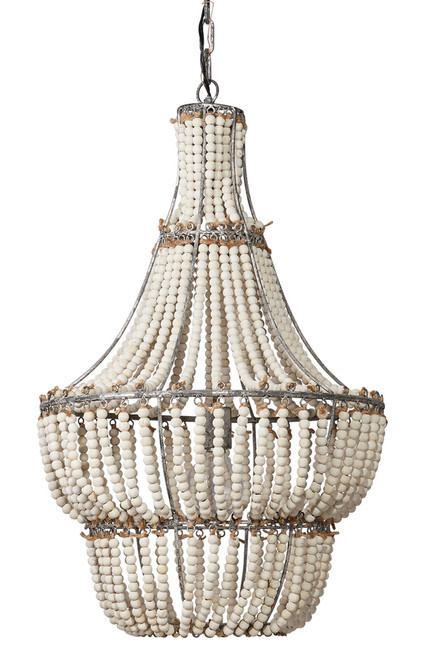 Bianca Seaside Boho Beaded Chandelier non-lit