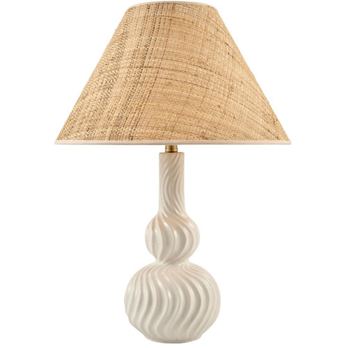 Shore and Sands Ripple Ceramic Table Lamp with Raffia Shade