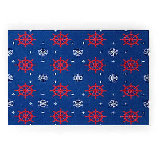 Holiday Helms and Snowflakes Entry Mat large size