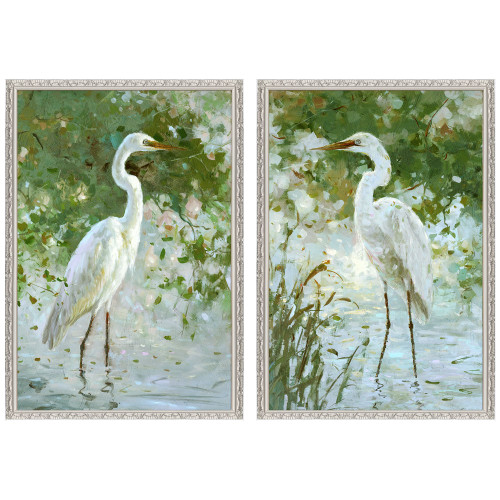 Heron on Display Hand Embellished Art Set