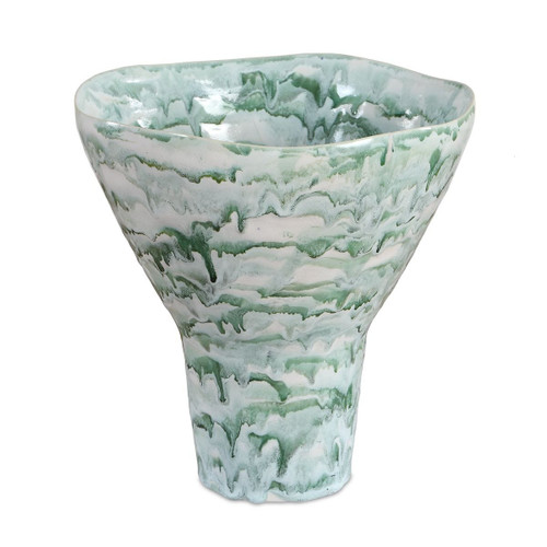 Seafoam Tides Sculptural Ceramic Vase