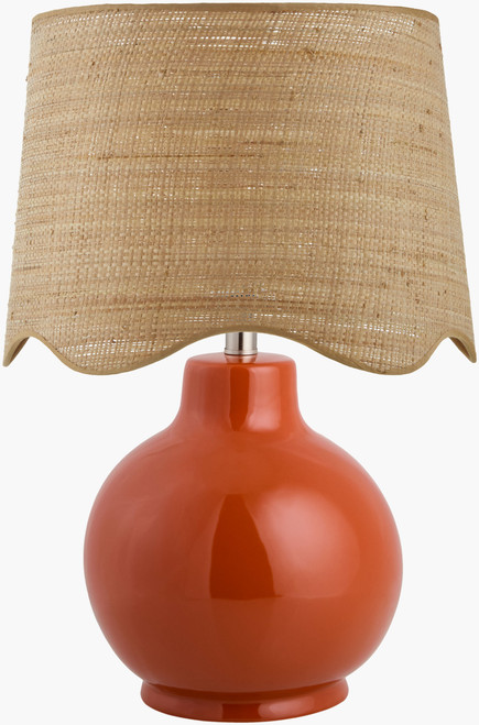 Catalina Isle Paprika Red Lamp with Rattan Shade 