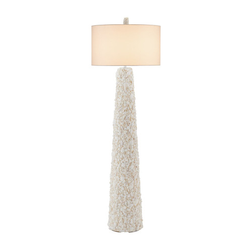 Turbinella White Natural Shell Encrusted Floor Lamp