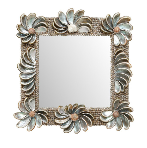 Seaside Jardin Abalone Shell Square Mirror