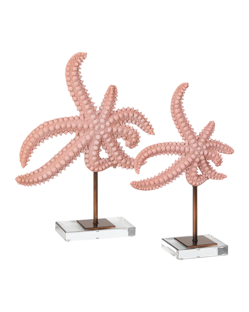 Pink Champagne Starfish Crystal Sculptures 