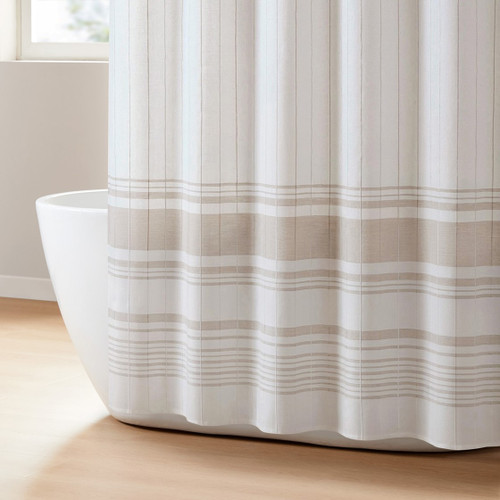 Dunes Mist Cotton Shower Curtain bottom