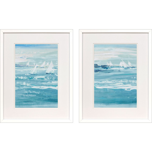 Windy Sails Set of Two Coastal Art