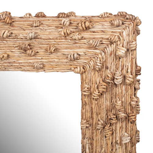 Bluewater Knotted Natural Rectangle Mirror corner close up 