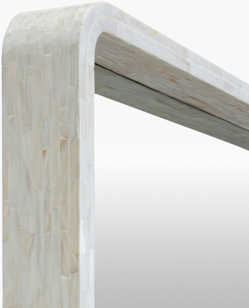 Pearl Cove I Natural Shell Framed Rectangle Mirror  close up 