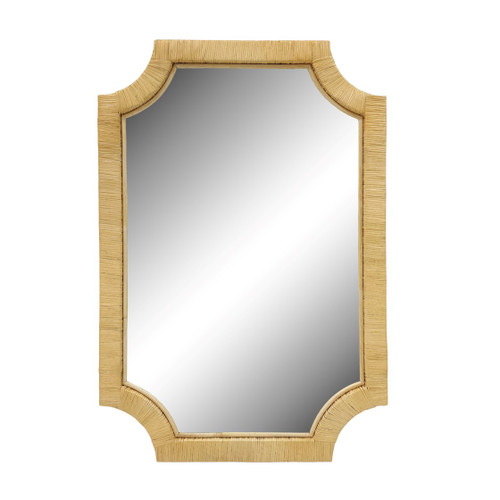 Destin Shores Scalloped Rectangle Rattan Framed Mirror