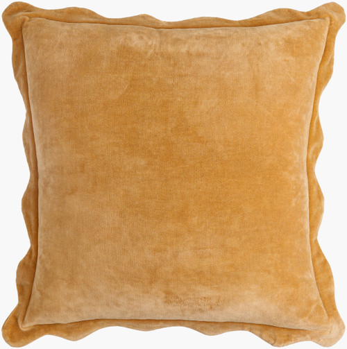 Bristol Gold Velvet Scalloped Edge 18 x 18 Pillow
