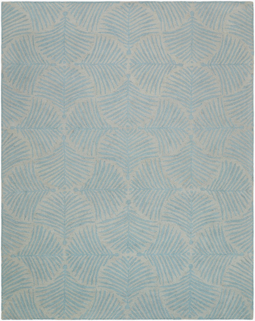 Mission Bay Blue Palm Luxury Wool Rug
